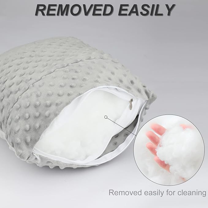 Heart Surgery Recovery Pillow for After Heart Surgery Open Heart Surgery Gifts Triple Bypass Heart Transplant Cough Pillow with Pocket for Cooling Pack, Minky Dot Gray