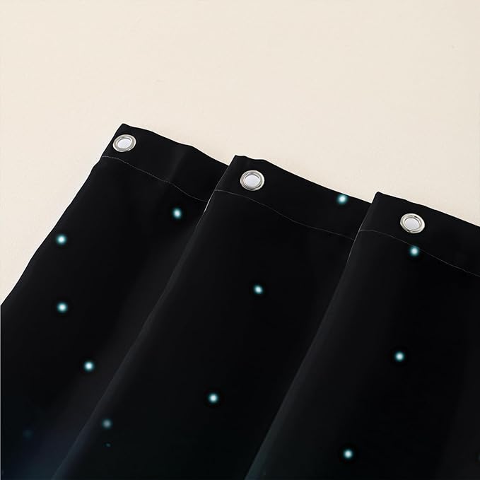 AILONEN Blue and Red Rose Shower Curtain,Cute Dolphin Shower Curtain for Bathroom Decor,72" W*72" H Polyester Waterproof Evening Starry Moon Flower Bath Curtain with 12 Hooks