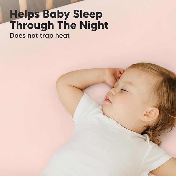 Pack and Play Sheets Fitted, 2-Pack Mini Crib Sheets - Pack N Play Sheets, Organic Fitted Crib Sheet for Pack and Play Mattress, Playard Baby Crib Sheets, Crib Sheets Neutral for Boys, Girls (Cameo)