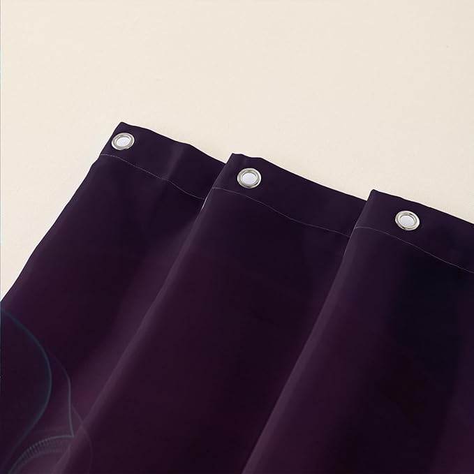 AILONEN Love Theme Shower Curtain for Bathroom,Romantic Smoky Butterfly Bath Curtain,Gradient Love Shabby Chic Print Black Shower Curtain with 12 Plastic Hooks,Waterproof 72" W*96" H