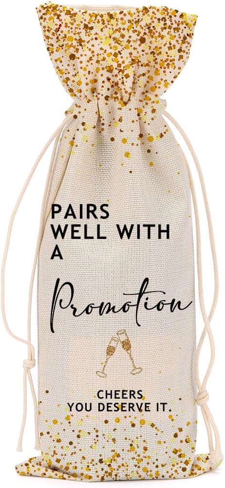 Promotion Gifts for Women Wine Bag Congratulations Gift Leaving Job Gifts New Job Gifts for Women Men Coworker Bestie Sister Friend Teacher Lady Daughter Wine Bags