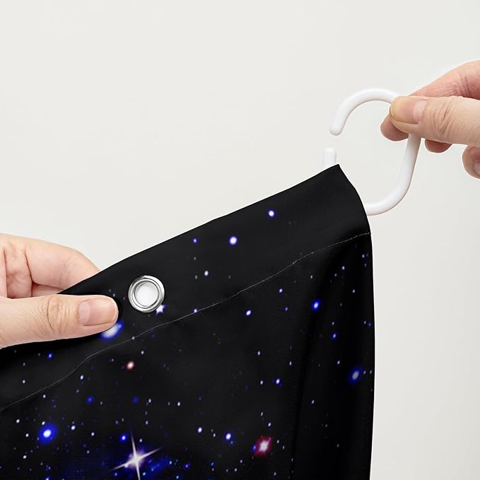 AILONEN Magic Mushroom Shower Curtain for Kids Girls,Glowing Mushrooms and Starry Night Waterproof Fabric Shower Curtain for Bathroom,Butterfly Plants Shower Curtain Set with Hooks,72" W*72" H