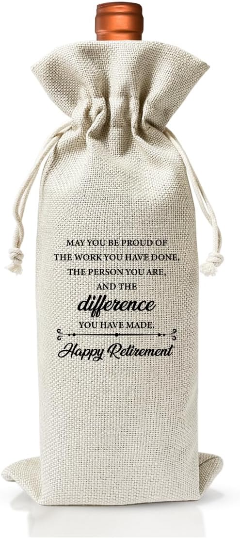 EUFJDKSL Retirement Wine Bag For Teacher Coworker Employees Friend Colleagues Nurse Doctors Boss, Goodbye Farewell Leaving Gifts For Friend, Happy Retirement Party Decorations