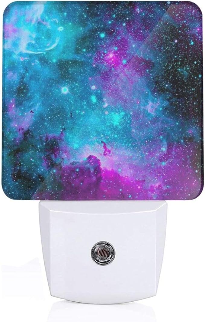 Galaxy Night Light for Kids Boys Plug into Wall Led Nightlight with Dusk to Dawn Sensor Compact Lamp Bedroom Bathroom Nursery Hallway Stairs Kitchen Home Decor