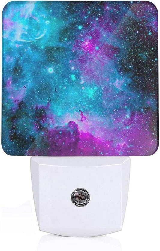 Galaxy Night Light for Kids Boys Plug into Wall Led Nightlight with Dusk to Dawn Sensor Compact Lamp Bedroom Bathroom Nursery Hallway Stairs Kitchen Home Decor