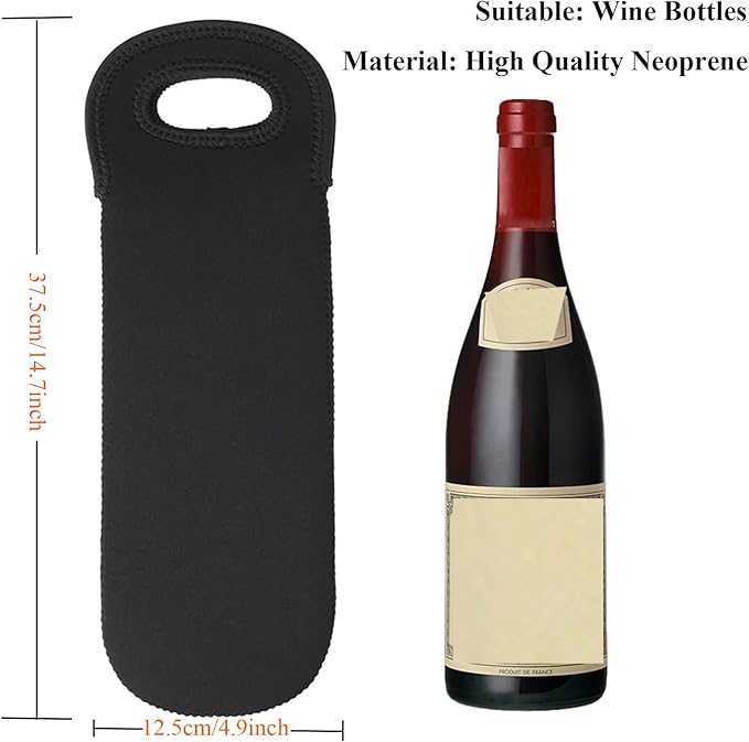 Wine Carrier Tote Bag 750ML - Insulated Bag for Wine, Beer, and Water Bottles - Ideal for Restaurants and Travel