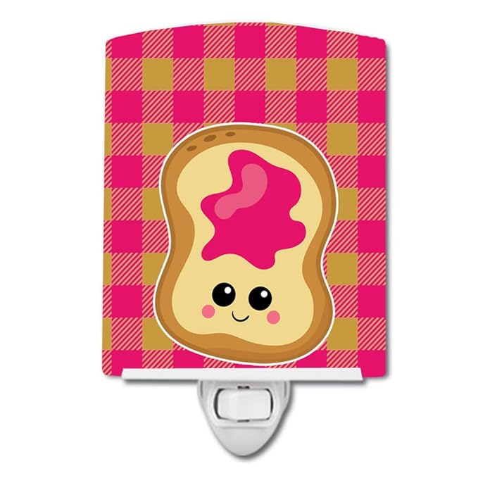 Caroline's Treasures BB6844CNL Jelly Toast Ceramic Night Light Compact, UL-Certified, Ideal for Bedroom, Bathroom, Nursery, Hallway, Kitchen, 6x4x3, Multicolor