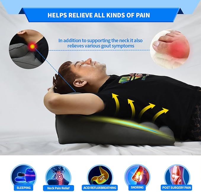 Nevife Inflatable Triangle Bed Wedge Pillow-Fast Inflating/Deflation Valve-Portable Travel Leg Elevation,Adjustable Incline Pillow for Back Support,Sleeping, Acid Reflux,Snuoring,Footrest