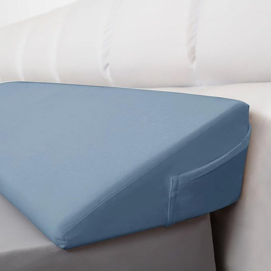 WdFour Bed Wedge Pillow, Close Off Headboard, Wall and Mattress Gap. Incline, Slanted Sweat-Proof Pillow for Neck and Back Pain Relief Anti-snoring for Comfortable Sleeping.(Smoky Blue,60Wx10Dx6H)