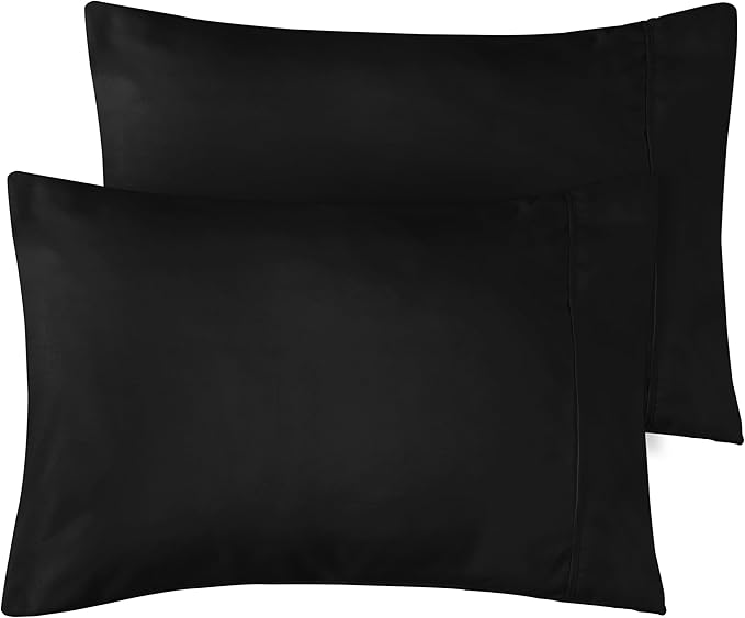 Utopia Bedding Toddler Pillow Cases - 2 Pack - Envelope Closure - Soft Brushed Microfiber Fabric - Shrinkage and Fade Resistant Pillow Covers 14 X 20 Inches (Toddler, Black)