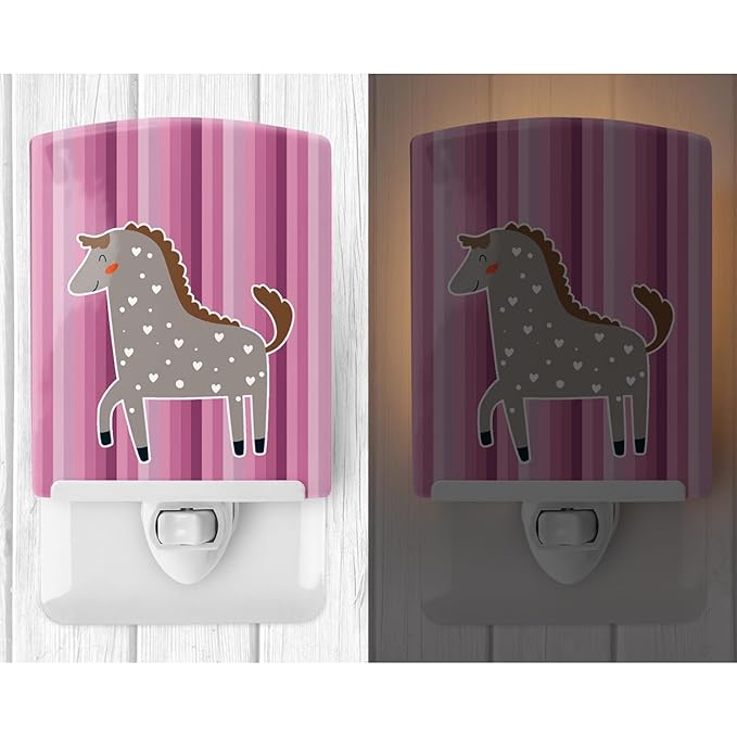 Caroline's Treasures BB6759CNL Horse Ceramic Night Light Compact, UL-Certified, Ideal for Bedroom, Bathroom, Nursery, Hallway, Kitchen, 6x4x3, Multicolor