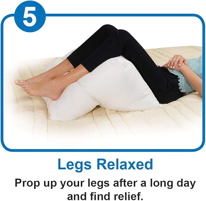 Contour Flip Pillow 10-in-1 Bed Wedge Body Support Pillow, King - White Pillowcase Pillow Protector Cover