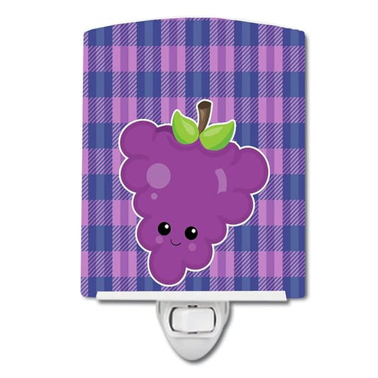Caroline's Treasures BB6994CNL Grape Face Ceramic Night Light Compact, UL-Certified, Ideal for Bedroom, Bathroom, Nursery, Hallway, Kitchen, 6x4x3, Multicolor