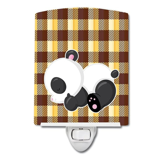 Caroline's Treasures BB6804CNL Panda Naptime Ceramic Night Light Compact, UL-Certified, Ideal for Bedroom, Bathroom, Nursery, Hallway, Kitchen, 6x4x3, Multicolor
