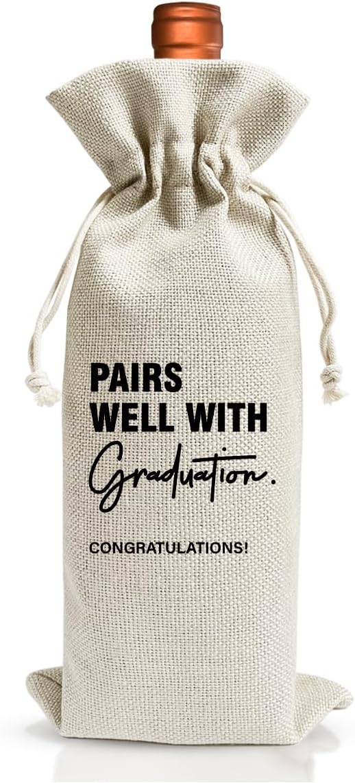 Graduation Funny Gift Wine Bag for Students Friends Masters Nurses High Student, Inspirational Graduation Gifts for Daughter Son Wine Gift Bag, Wine Gift Bag With Drawstring