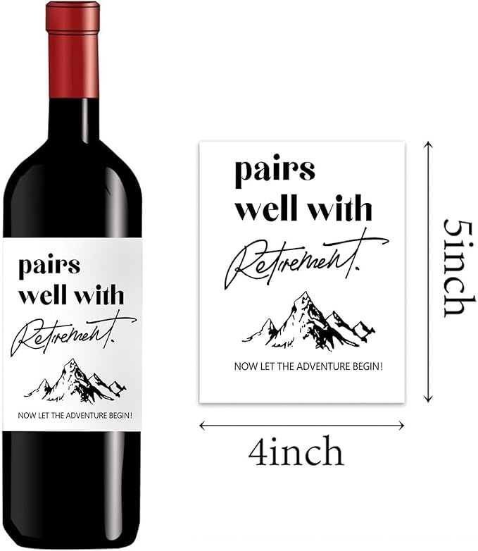 24Pcs Retirement Wine Bottle Stickers Pairs Well With Retirement Gift For Coworker Now Let The Adventure Begin Retirement Wine Label Wine Gift Retirement Party Decorations Supplies