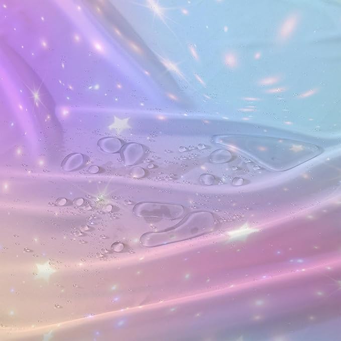 AILONEN Sparkling Stars Shower Curtain, Rainbow Shining Stars Cloth Bath Curtain Set for Girls Teens Kids Rainbow Lover,Fantasy Gradient Shower Curtain Liner,72" W*78" H