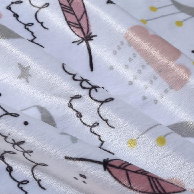 CREVENT Soft Plush Minky Baby Blanket for Girls, for Newborns, Toddlers Bedding Napping - Sweet Dream 30x40 Inches