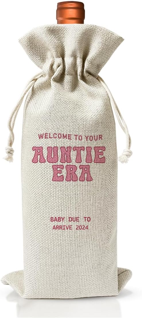 Promoted to New Auntie Gift Wine Bag 2024, Baby Announcement Gift for New Aunt 2024, Religious Pregnancy Announcement, Baby Shower or Party Favor, Auntie to be Gift