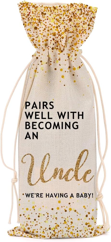 Pregnancy Announcement Wine Bag Grandparents Baby Announcement Baby Announcements Ideas for Women Men Aunt Uncle Bestie Sister Female Congratulations Wine Bags