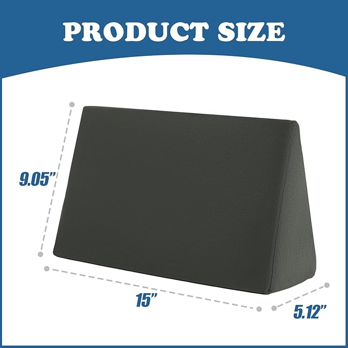 Small Wedge Pillow, Wedge Pillow for Bed Sores, Positioning Pillow, Positioning Wedge, Yoga Wedge Pillow, Mini Wedge Pillow for Laptop, Small Wedge Pillow for Chair (1 Unit, Dark Grey)