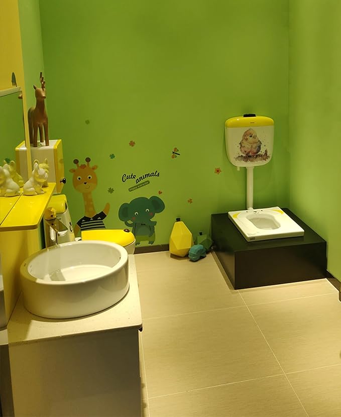 Lovely Cute Watercolor Chicken Wall Stickers Decals, Farm Animals Decor Vinyl Waterproof Peel Removable Self-Adhesive Murals for Nursery Kids Bedroom Bathroom Toilet Playroom Furniture Classroom