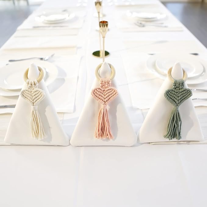 Hanging Handmade Weaving Love Pendant Car Ornament Modern Home Decoration Accessories Hanging Pendant for Bedroom Nursery Room (Pink)