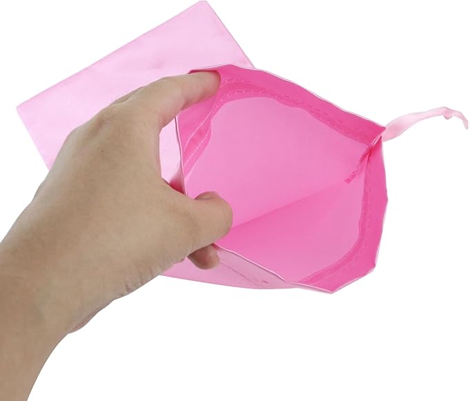 HEVSTIL 10Pcs Satin Wine Bags Wine Gift Bags with Decorative Bows,Wine Bottle Bags Reusable Wine Bottle Covers for Christmas, Wedding, Birthday, Travel, Holiday Party,Housewarming Gifts,Pink