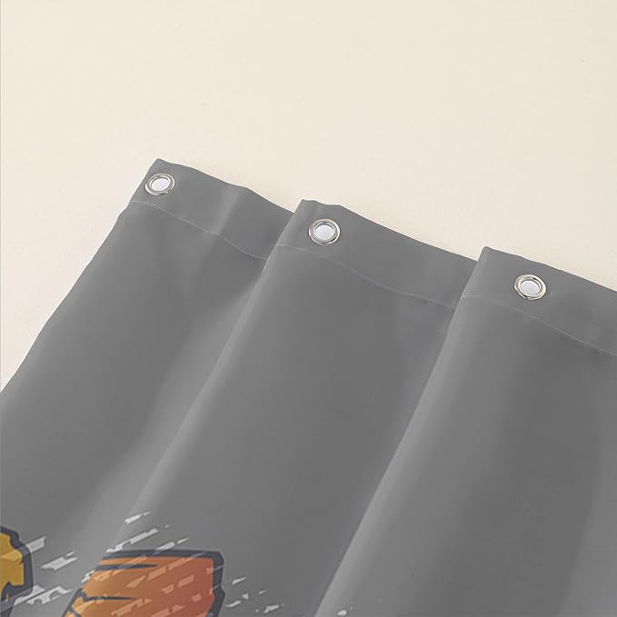 AILONEN Truck Shower Curtain for Kids Boys Teens,Red Monster Truck Bath Curtain for Bathroom Decor,Jam Truck Polyester Waterproof with 12 Plastic Hooks 72" W*84" H