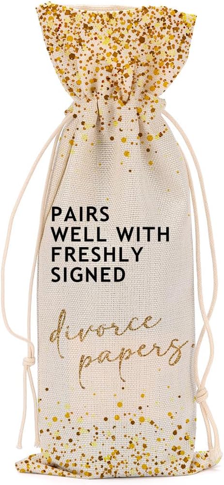 Divorce Gifts Divorce Party Decorations New Beginnings Gifts Wine Bag for Women Men Friend Coworker Bestie Her Him Congratulations Bachelorette Party Wine Bags