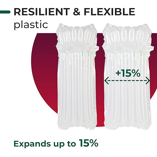 IDL Packaging Inflated Wine Bags for Travel, Pack of 3 - Reusable Air Column Bags for up to 750 ml Bottles - Wine Bottle Protector for Packing, Travel and Shipping - Glass Cushioning