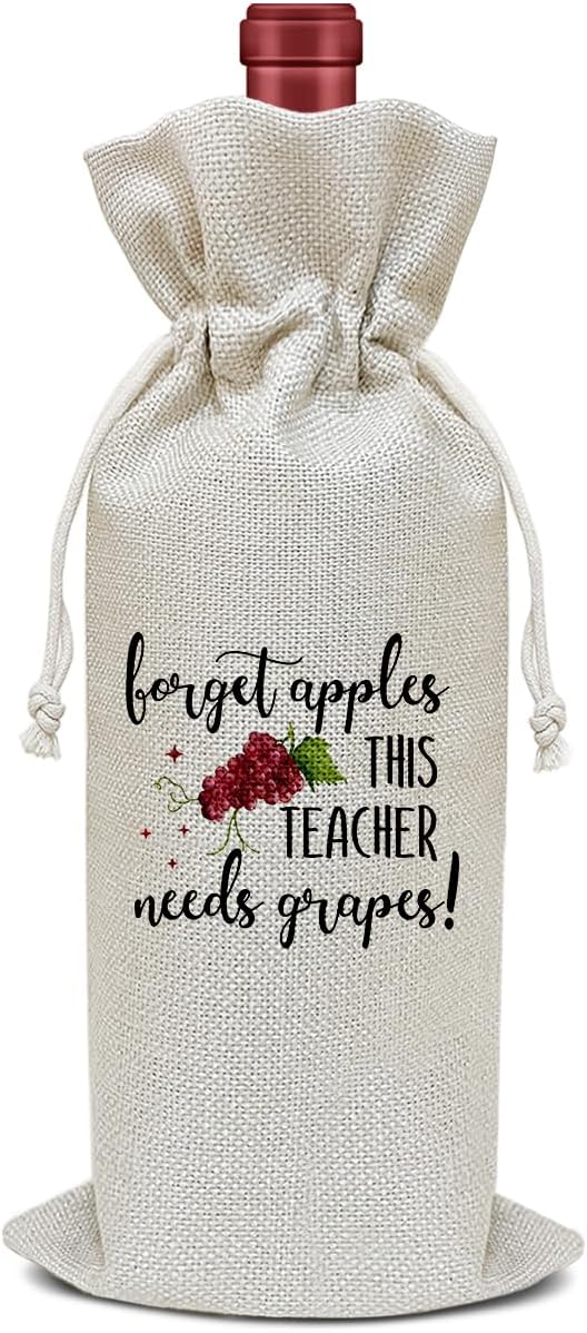 Teacher Wine Bag, Retirement Gifts Birthday Gifts for Women Men Teacher Leader, Appreciation Gift Wine Bag Party Favor Wine Champagne Gift Bag With Drawstring -31