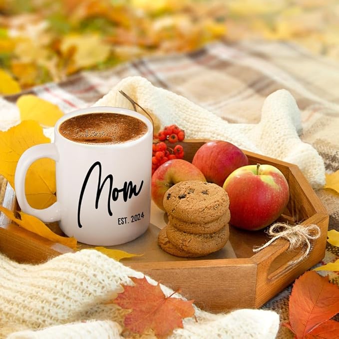 Breezy Valley New Parents Gifts for Couples, New Mom Dad Gifts for Women - Dad Mom to Be Gifts for 1st First Time, Pregnancy Gifts for Expecting Mom Dad Mugs Est 2024, Baby Shower Gender Reveal Gifts