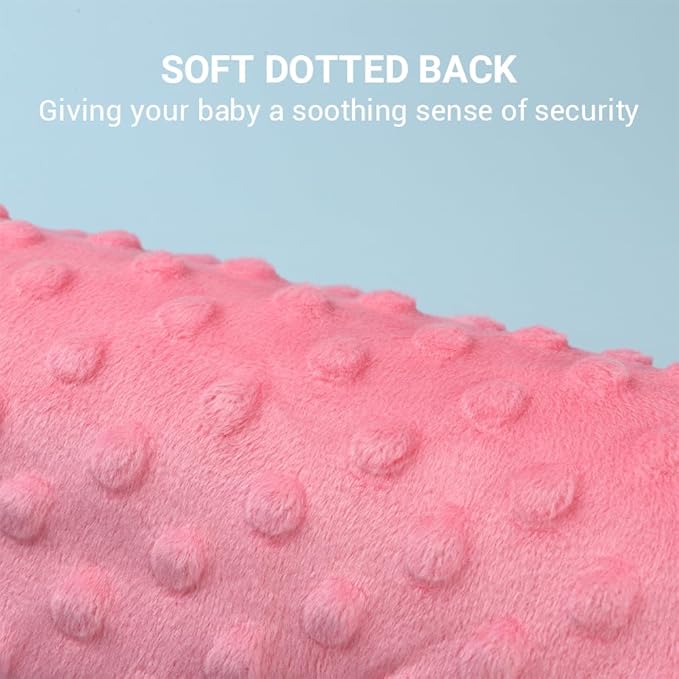 Baby Tags Security Blanket, Sensory Soothing Blanket with Tags,Dotted Backing Taggies Blanket for 3-12 Months Boys and Girls. (Sheep)