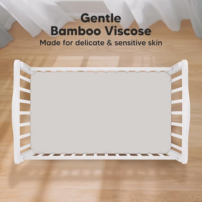 2-Pack Crib Sheets for Boys,Girls - Viscose Derived from Bamboo Fitted Crib Sheet, Organic Baby Crib Sheets, Crib Mattress Sheet,Toddler Bed Sheets,Baby Sheets for Crib Fitted Sheets(Sage)