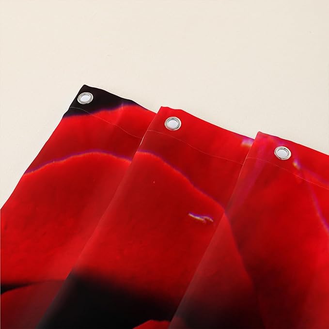 AILONEN 3D Printed Rose Shower Curtain,Red Rose Bath Curtain, White Swan Shower Curtain for Bathroom Decor,72" W*84" H Polyester Waterproof Bath Curtain with 12 Hooks