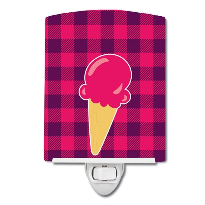 Caroline's Treasures BB8637CNL Backyard BBQ Ice Cream Ceramic Night Light Compact, UL-Certified, Ideal for Bedroom, Bathroom, Nursery, Hallway, Kitchen, 6x4x3, Multicolor