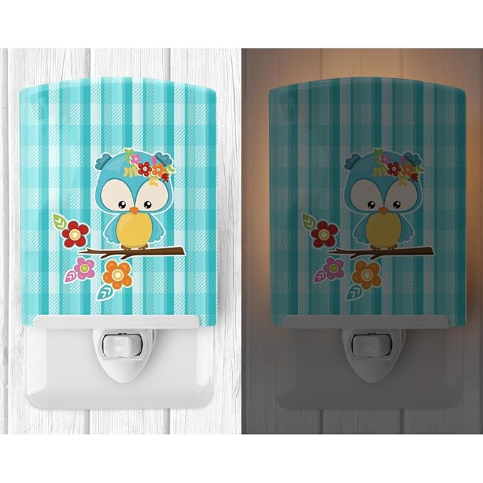 Caroline's Treasures BB6795CNL Blue Bird Ceramic Night Light Compact, UL-Certified, Ideal for Bedroom, Bathroom, Nursery, Hallway, Kitchen, 6x4x3, Multicolor