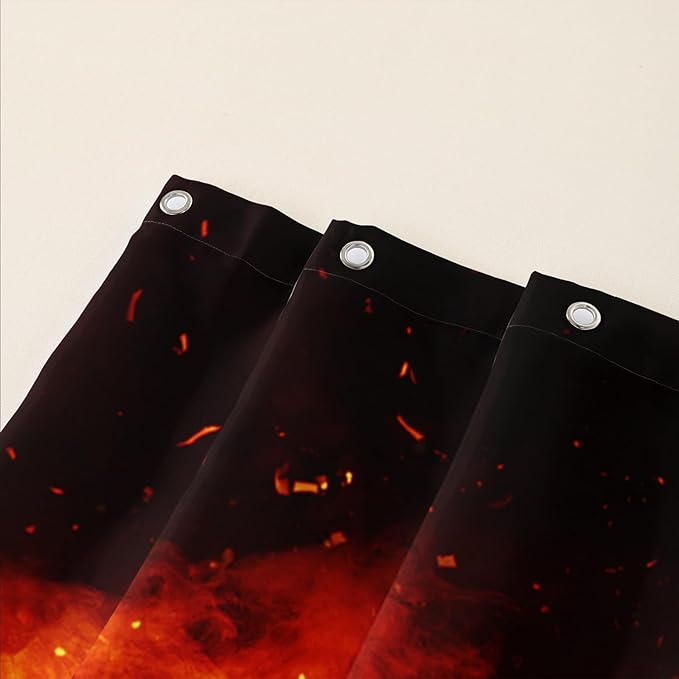 AILONEN Red Rose Shower Curtain for Bathroom, 3D Print Romantic Flower Bath Curtain,Modern Botanical Flame Fire Rose Flower Waterproof Shower Curtain Decoration with 12 Plastic Hooks, 72" W*72" H