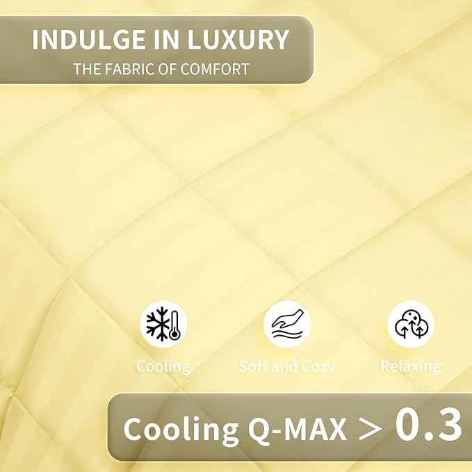 Weighted Blanket,10lbs Heavy Weighted Blanket 40"x60" Breathable Cooling Blanket, Summer Blankets Ultra Soft Comfort Blanket with Glass Beads for All-Season (Yellow)