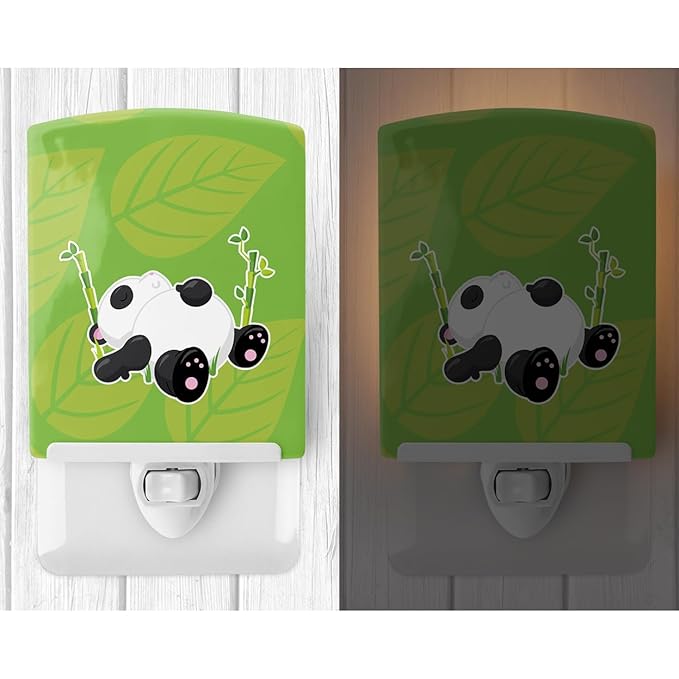 Caroline's Treasures BB6798CNL Passed Out Panda Ceramic Night Light Compact, UL-Certified, Ideal for Bedroom, Bathroom, Nursery, Hallway, Kitchen, 6x4x3, Multicolor