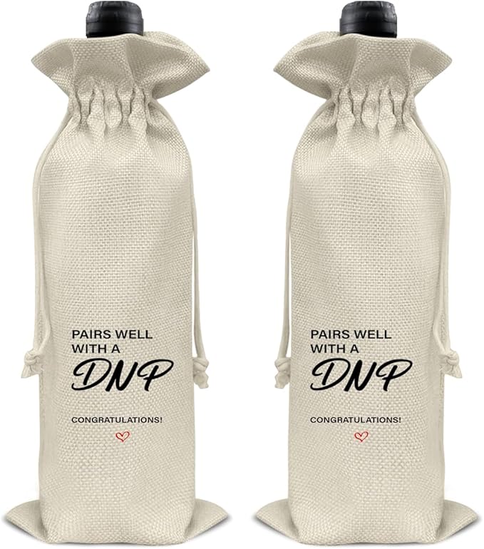 HOIJAUMAI DNP Graduation Gifts DNP Graduation Wine Bag Pairs Well with a DNP Wine Gift Bags for Women Men