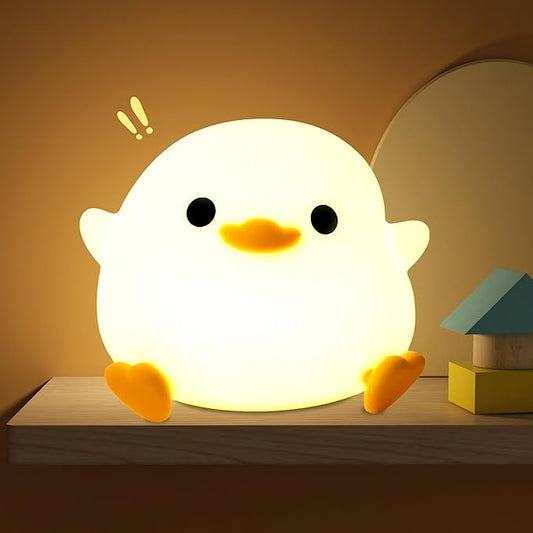 Duck Night Light, Cute Duck Gifts for Girl, Duck Lamp Gifts Dorm Decor Lamp for Nursery, ABS+SIL, Touch Control, Portable and Rechargeable Dimmable, Birthday Gifts for Boys Girls (DoDo Duck)