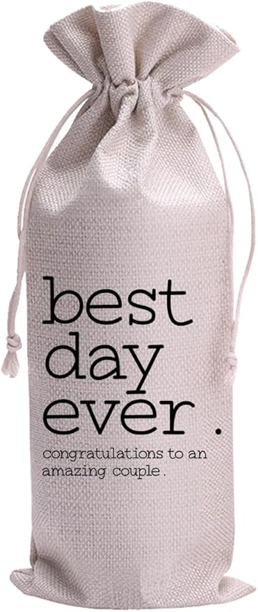 Best Day Ever Mr and Mrs Wedding Gift Engagement Gift Bag For Couples bride/him/her Newly Engaged Gift Wine Tote Bridal Shower Gift