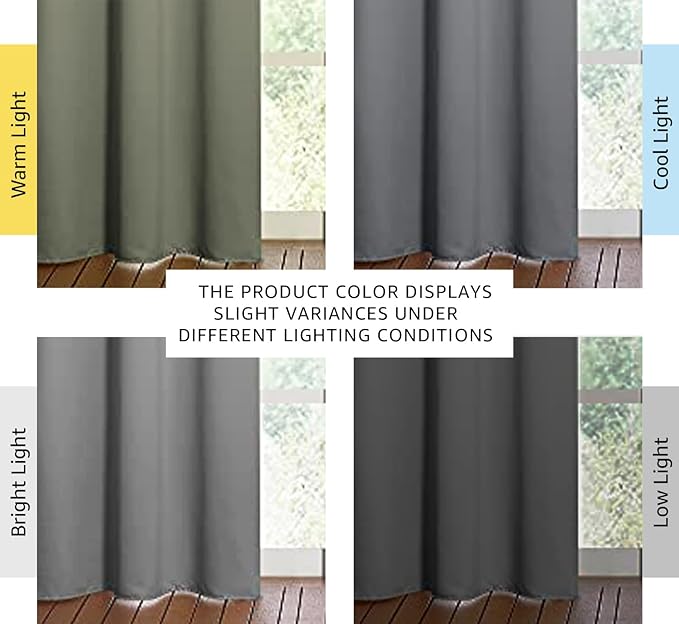 NICETOWN Thermal Insulated Grommet Blackout Curtains for Office, Kids Window Drape Panel for Nursery, Privacy Short Curtains (Silver Grey, 2 Panels, W42 x L84-Inch)