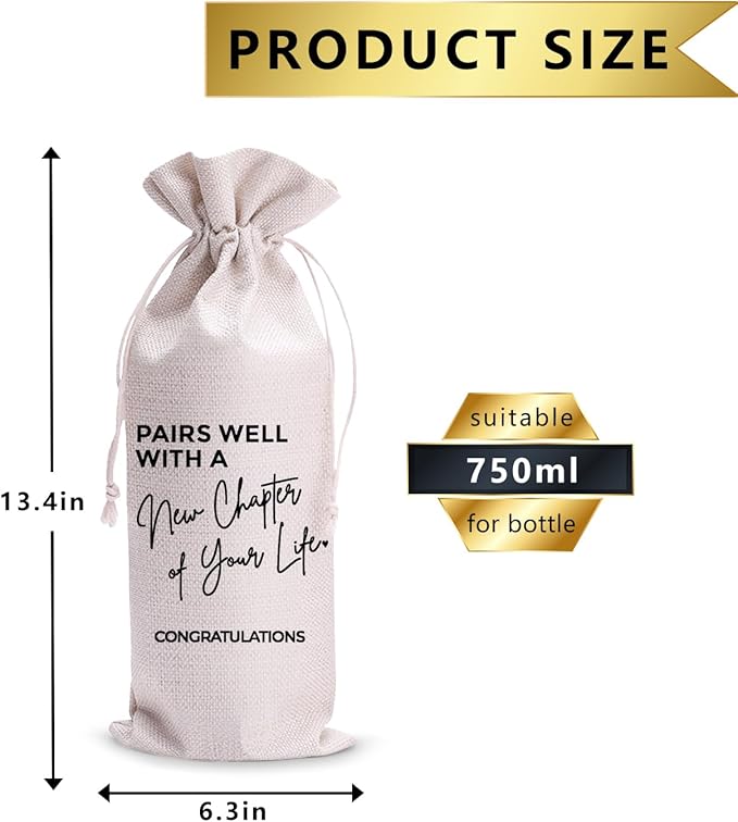 Pairs Well With Wedding Officiant Duties Wine Gift Bag Wedding Officiant Proposal Gift for Wedding Couples (WB-New Chapter)