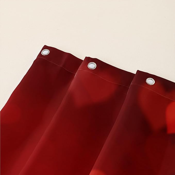 AILONEN Red Rose Shower Curtain for Bathroom, Romantic Flower Rose 3D Printed Valentine Wedding Bathroom Curtain,72" W*72" H Polyester Waterproof Bath Curtain with 12 Hooks