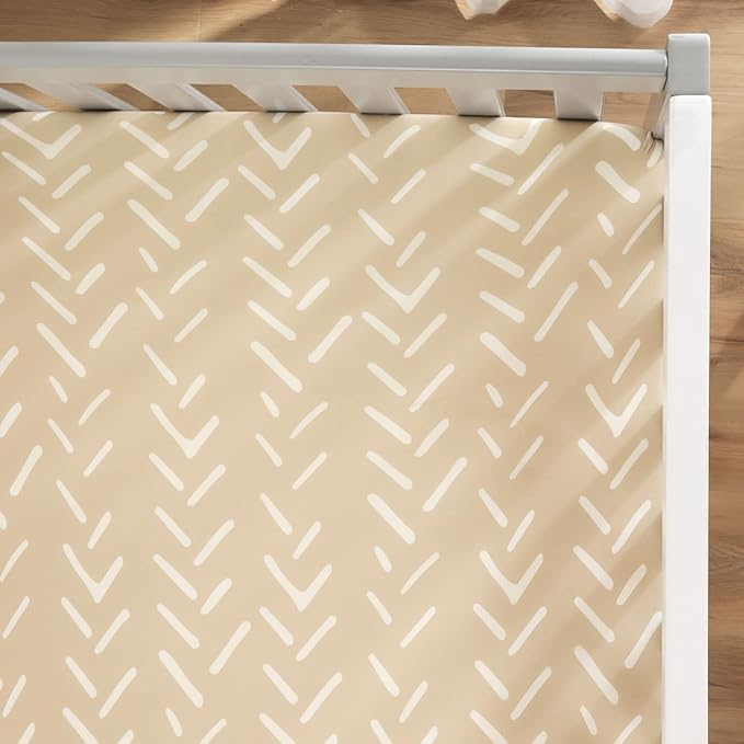 GRSSDER Stretchy Ultra Soft Jersey Knit Fitted Crib Sheets Set 2 Pack，Fits All Standard Crib Mattress Pads Safe and Snug, Rainbow Creative Painting Pattern