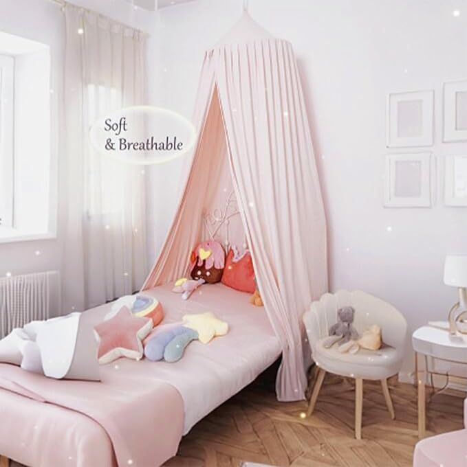 Upgrade Version of Canopy for Kids Bed, Extra Large Canopy for Girls Room Decoration Princess Castle Play Tent Hanging House, Dreamy Canopy for Children Room Reading Nook Canopies