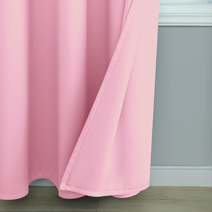 Mrs.Naturall Kids Curtains for Bedroom,Blackout Curtains for Girls Room Princess Nursery,2 Panels,45 Inch Length,Light Pink